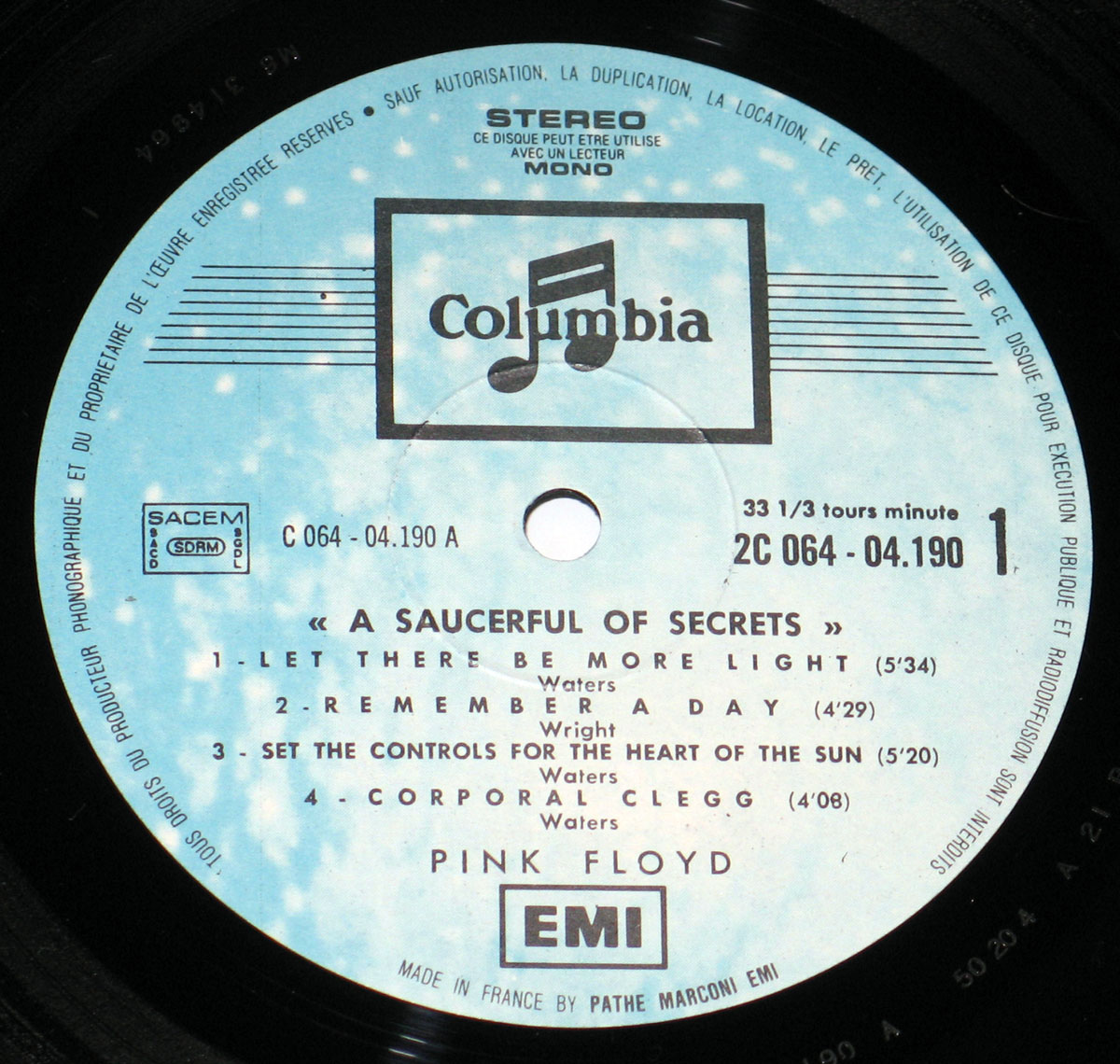 High Resolution Photo #3 PINK FLOYD Saucerful Secrets France 